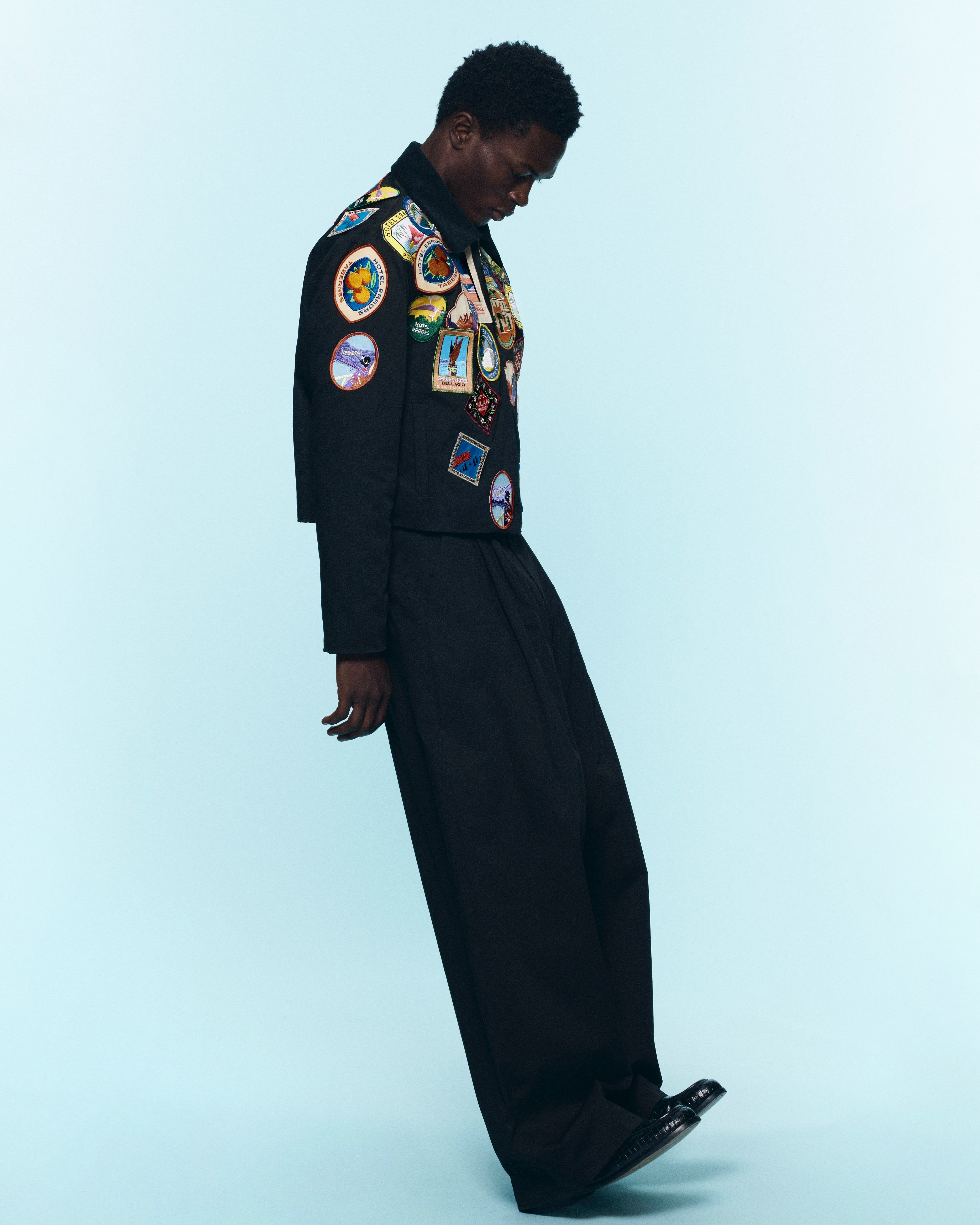 HOTEL ERRORS PATCH JACKET IN BLACK