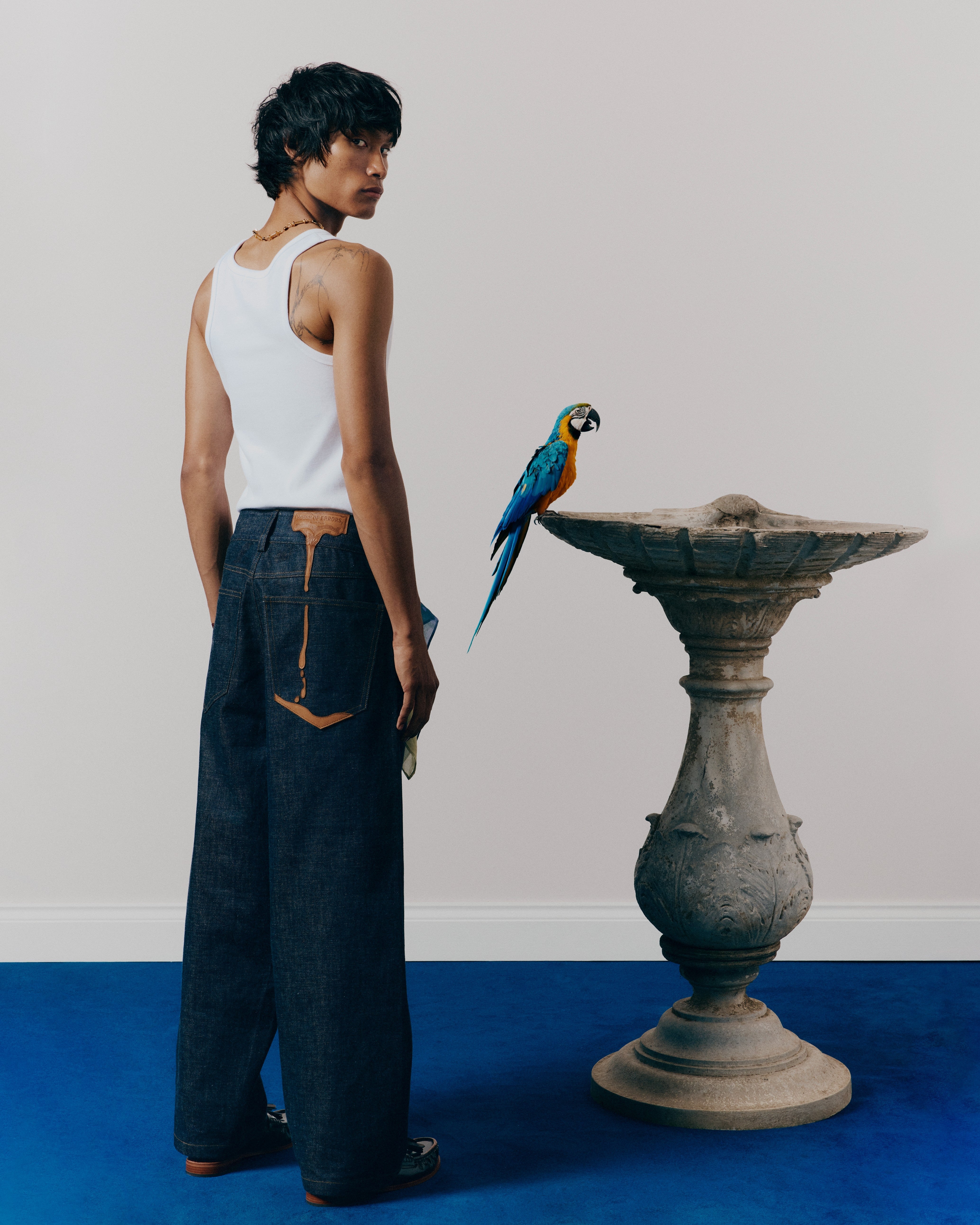 MELTING LEATHER SELVEDGE DENIM