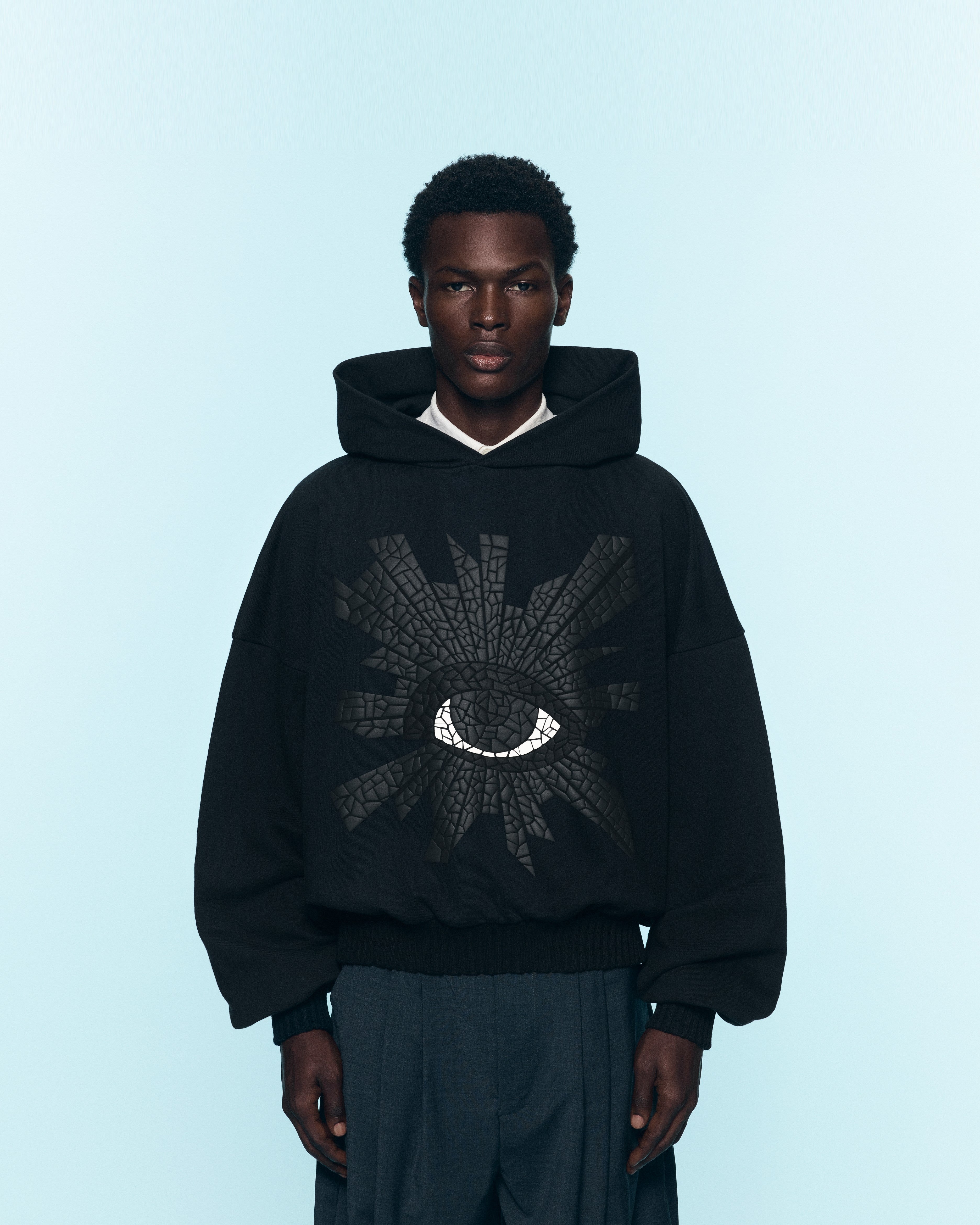MOSAIC ALL-SEEING HOODIE IN BLACK