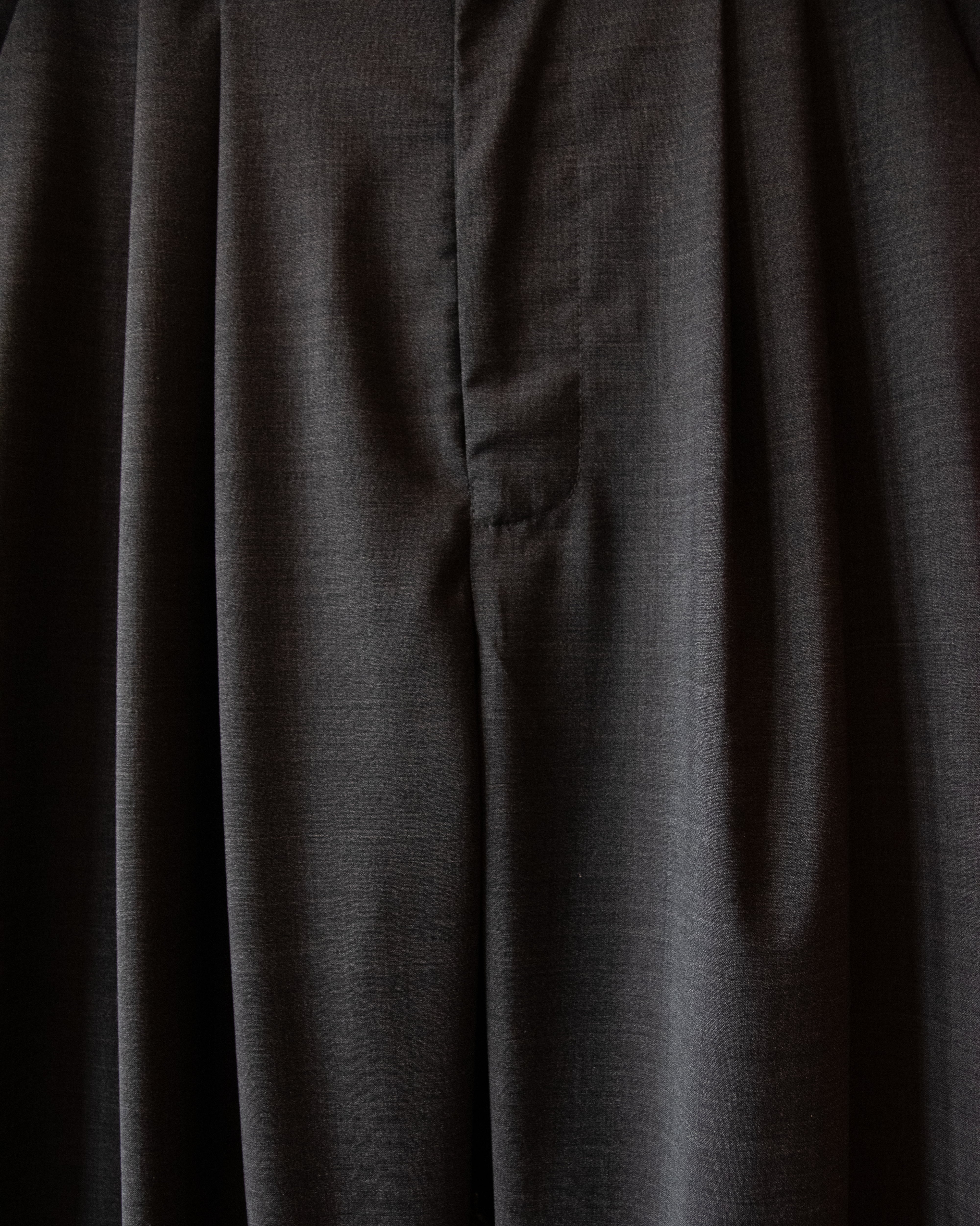 PLEATED WOOL FLOCK TROUSERS