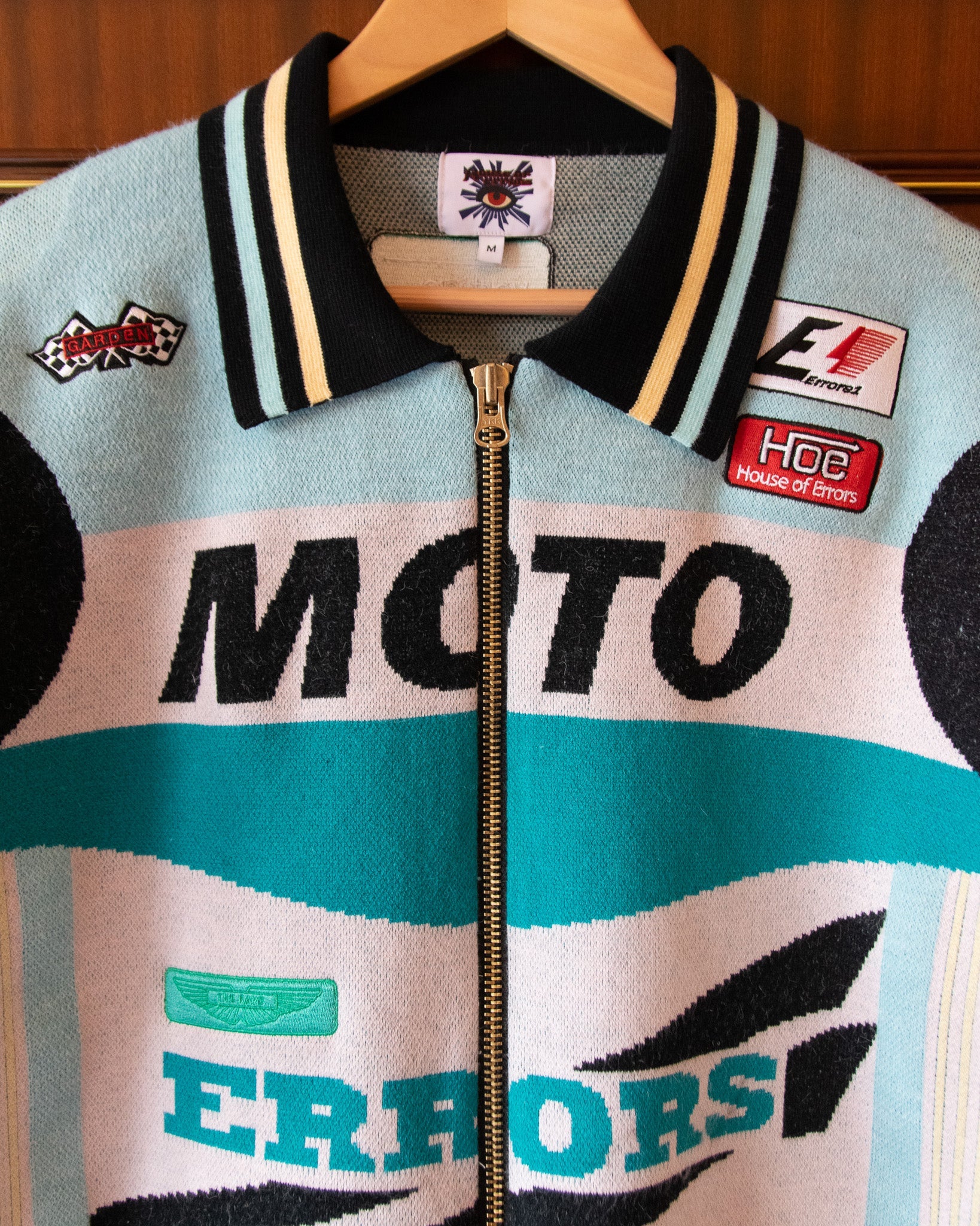 KNITTED MOTO JACKET IN NEPTUNE