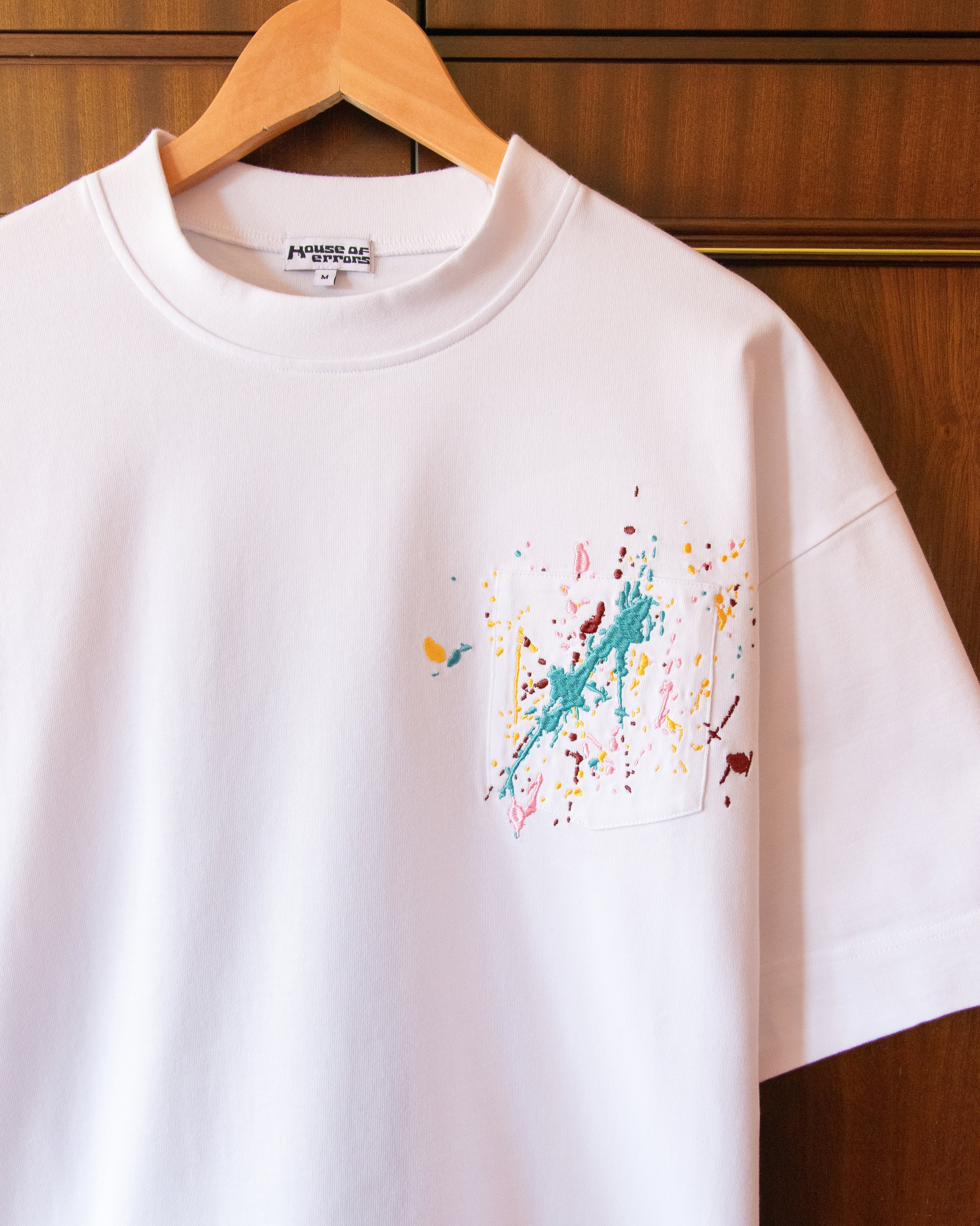 EMBROIDERED PAINT SPLATTER TEE