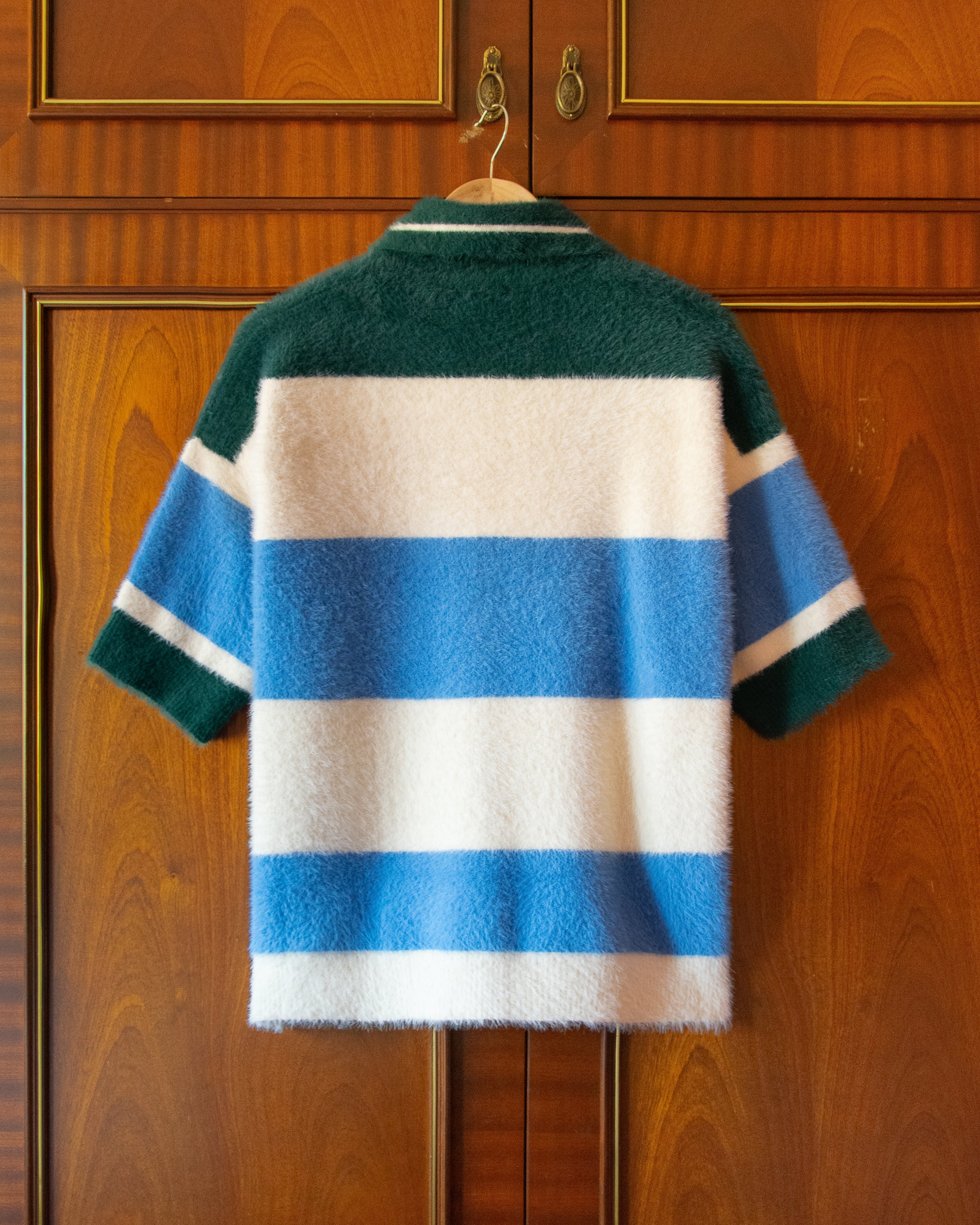 SHAGGY KNITTED STRIPED POLO
