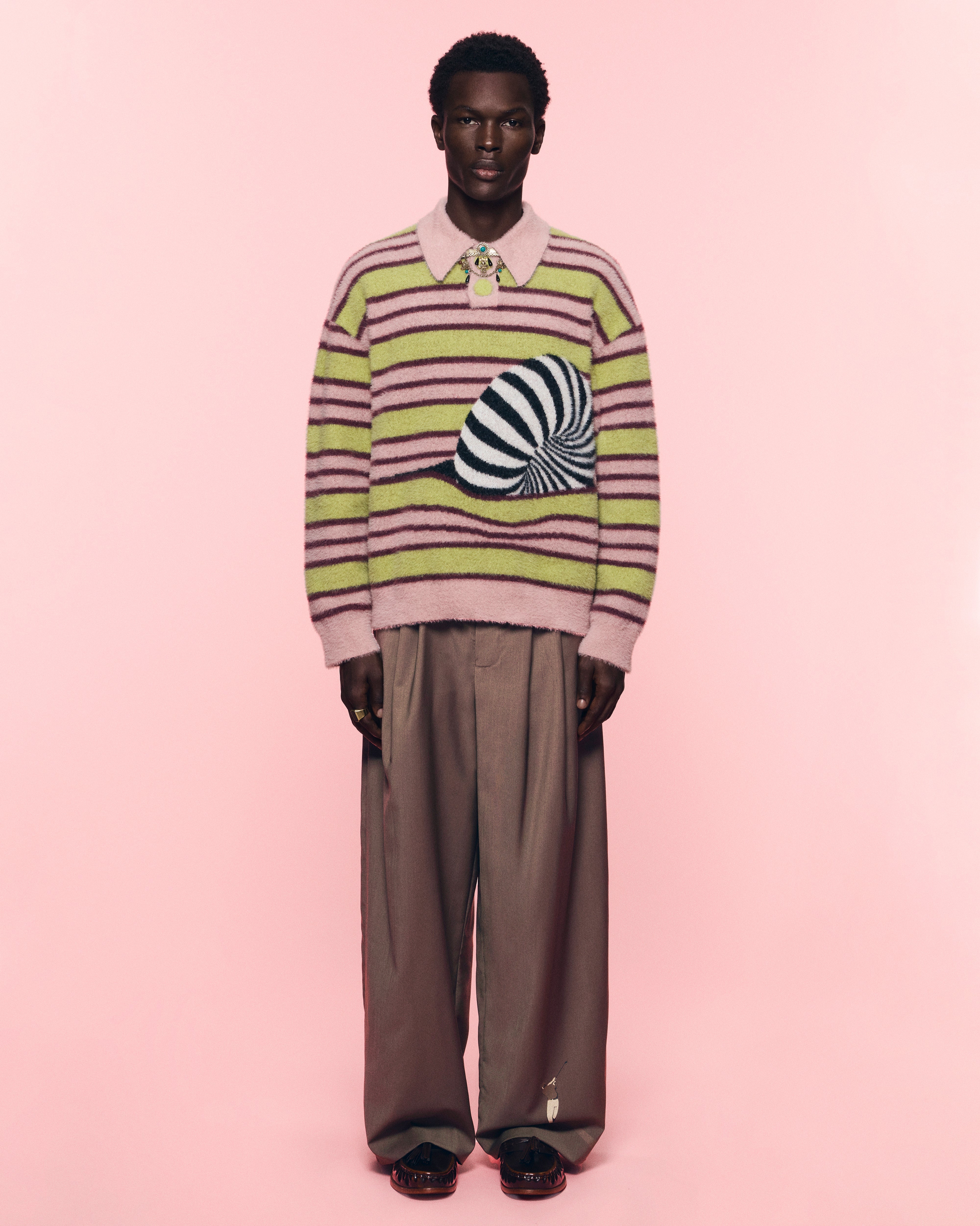 WOOL PLEATED GOLFER TROUSERS