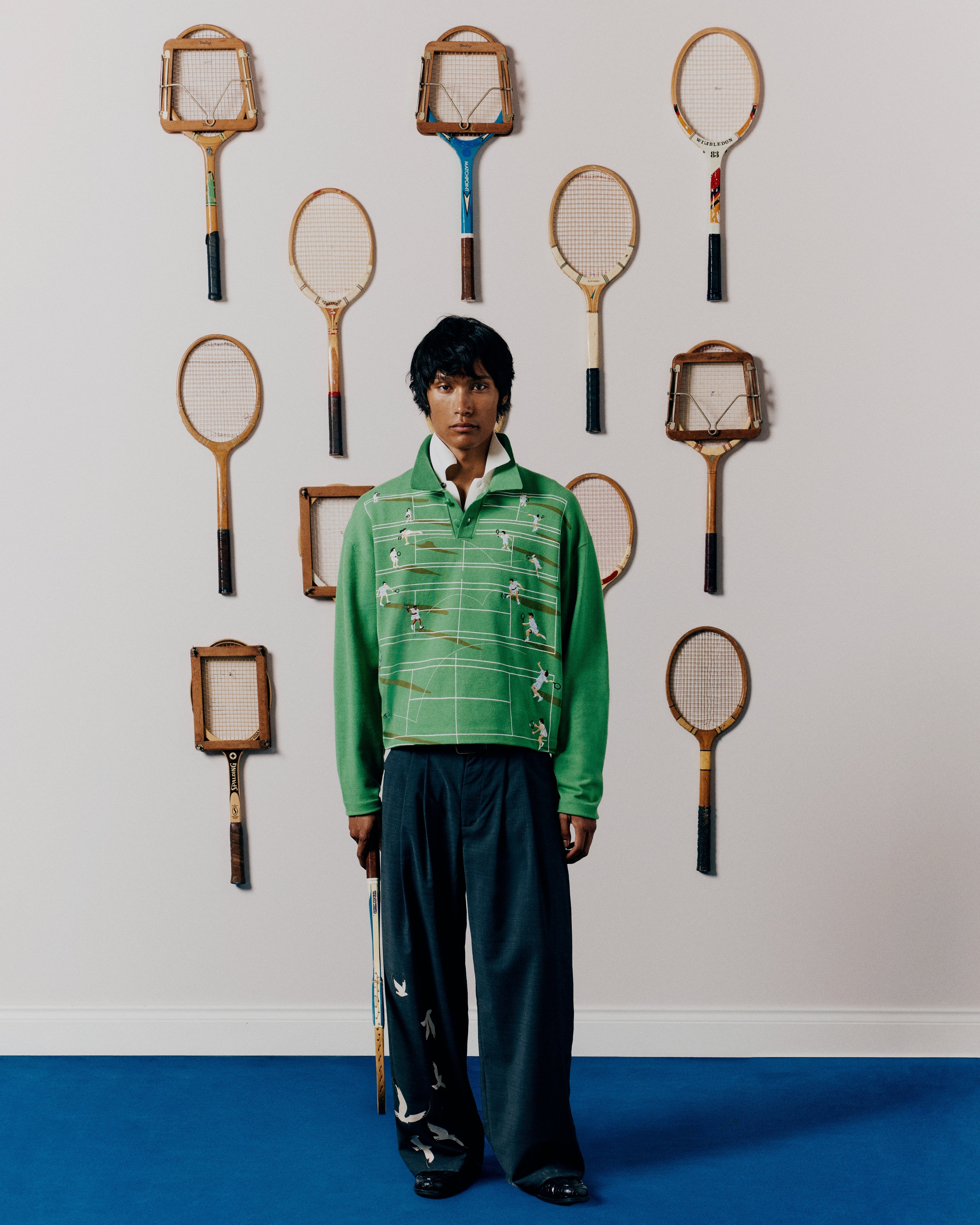 FINE KNIT TENNIS SWEATER