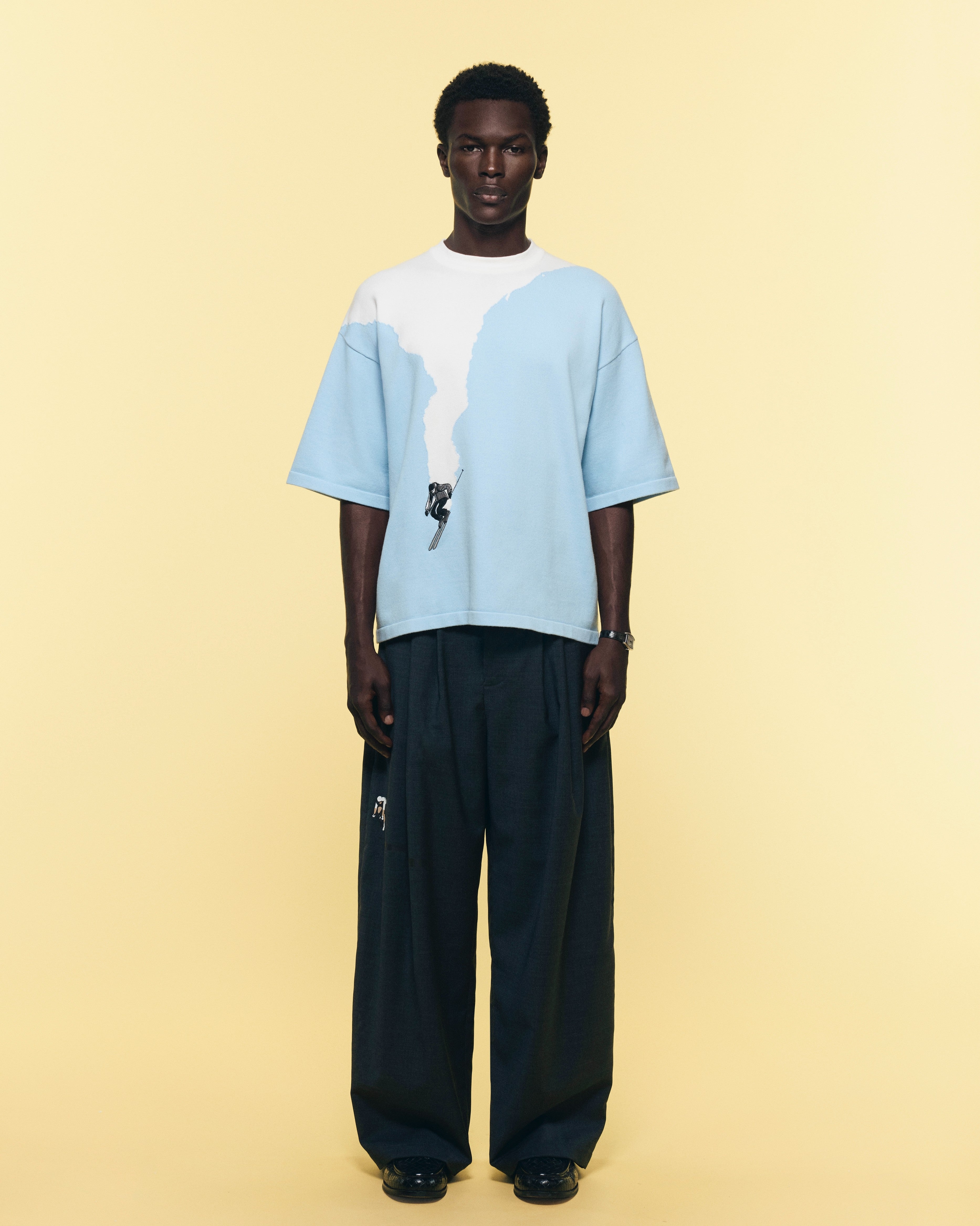 WOOL PLEATED CYCLIST TROUSERS