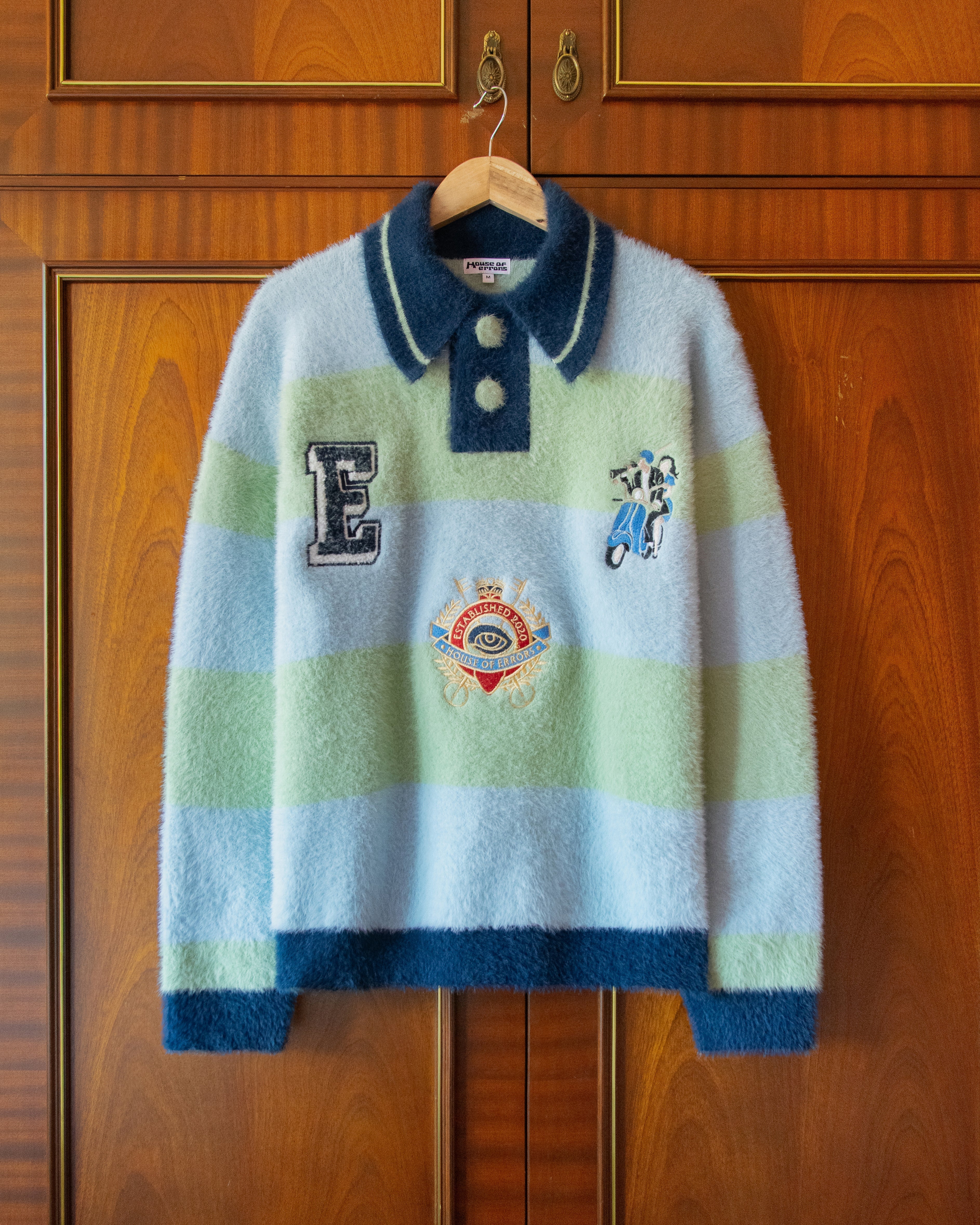 SHAGGY KNITTED STRIPED SWEATER