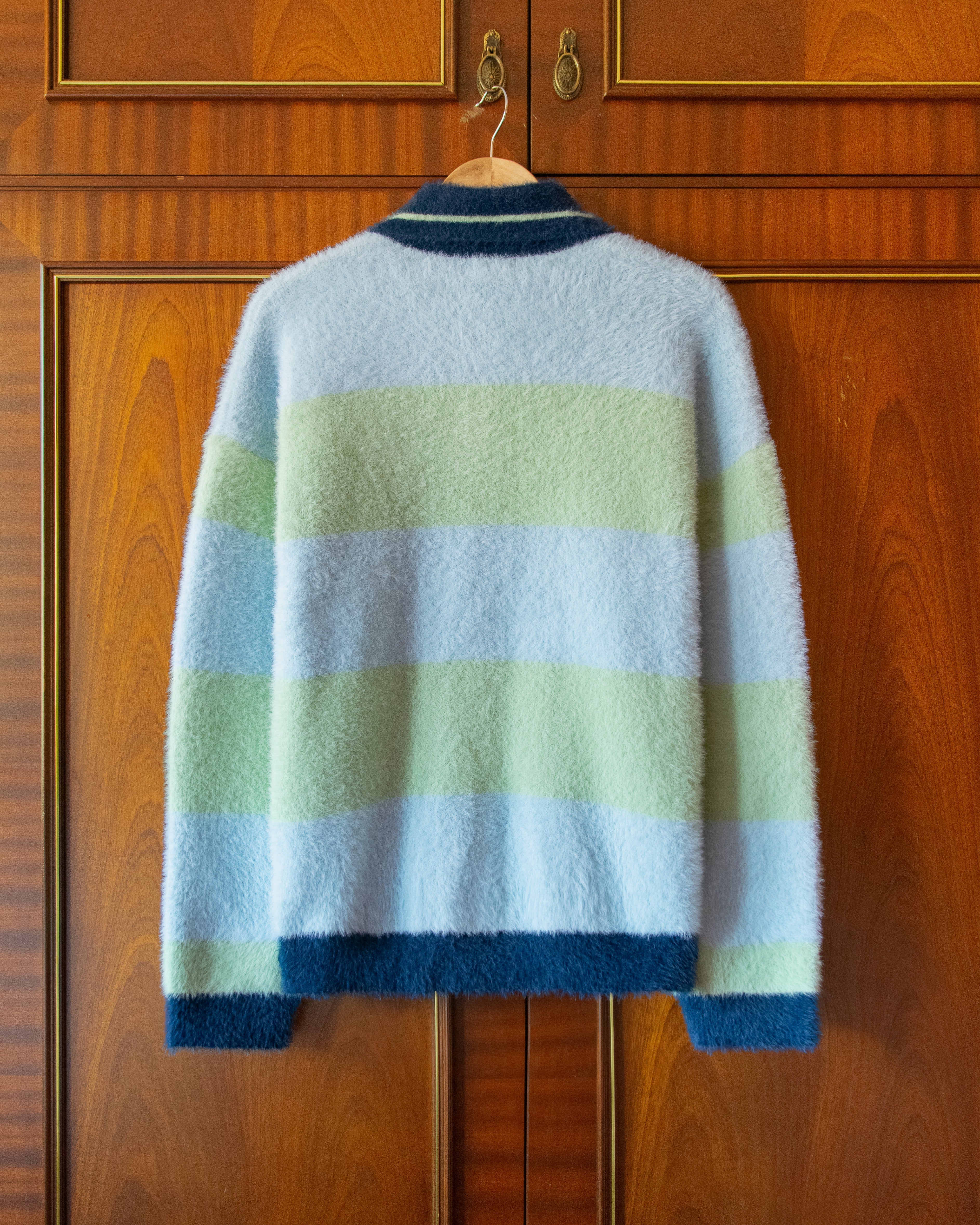 SHAGGY KNITTED STRIPED SWEATER