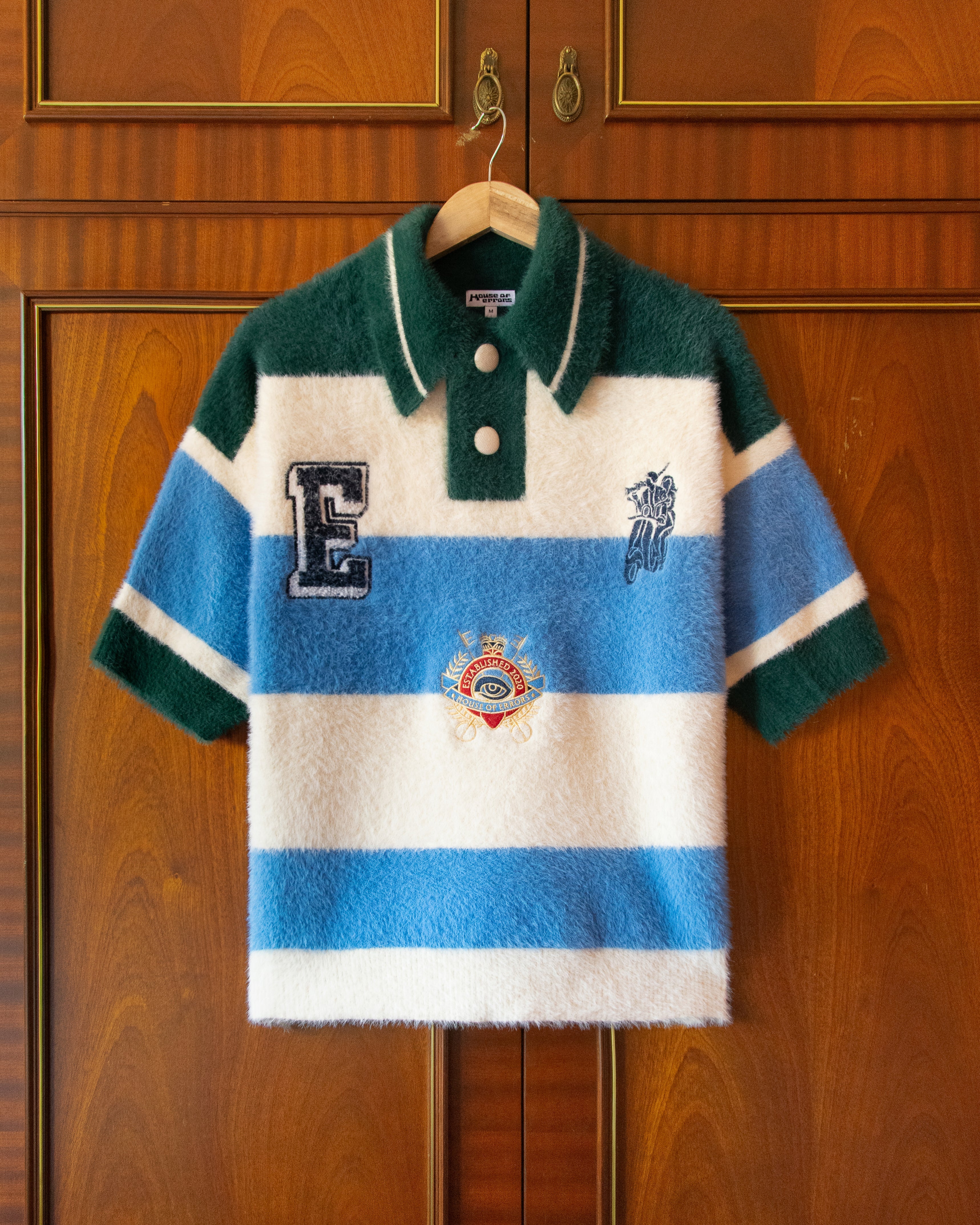 SHAGGY KNITTED STRIPED POLO